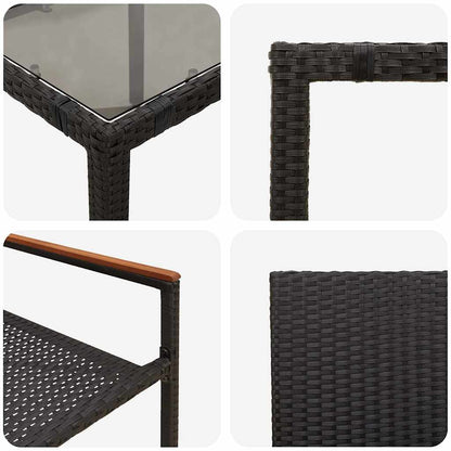vidaXL Garden Dining Set 5 pcs Black Poly Rattan