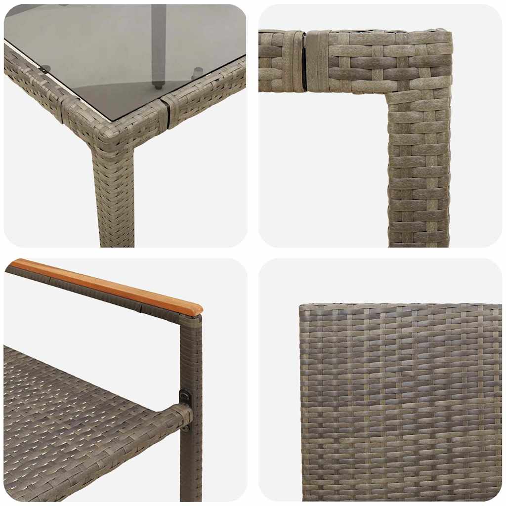 vidaXL Garden Dining Set 5 pcs Grey Poly Rattan