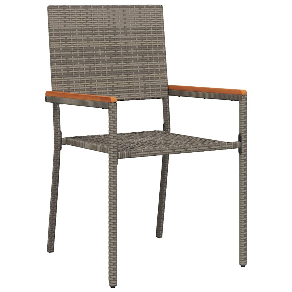 vidaXL Garden Dining Set 5 pcs Grey Poly Rattan