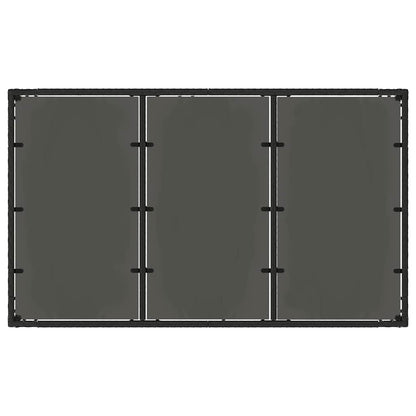 vidaXL Garden Dining Set 7 pcs Black Poly Rattan