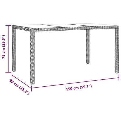 vidaXL Garden Dining Set 7 pcs Beige Poly Rattan