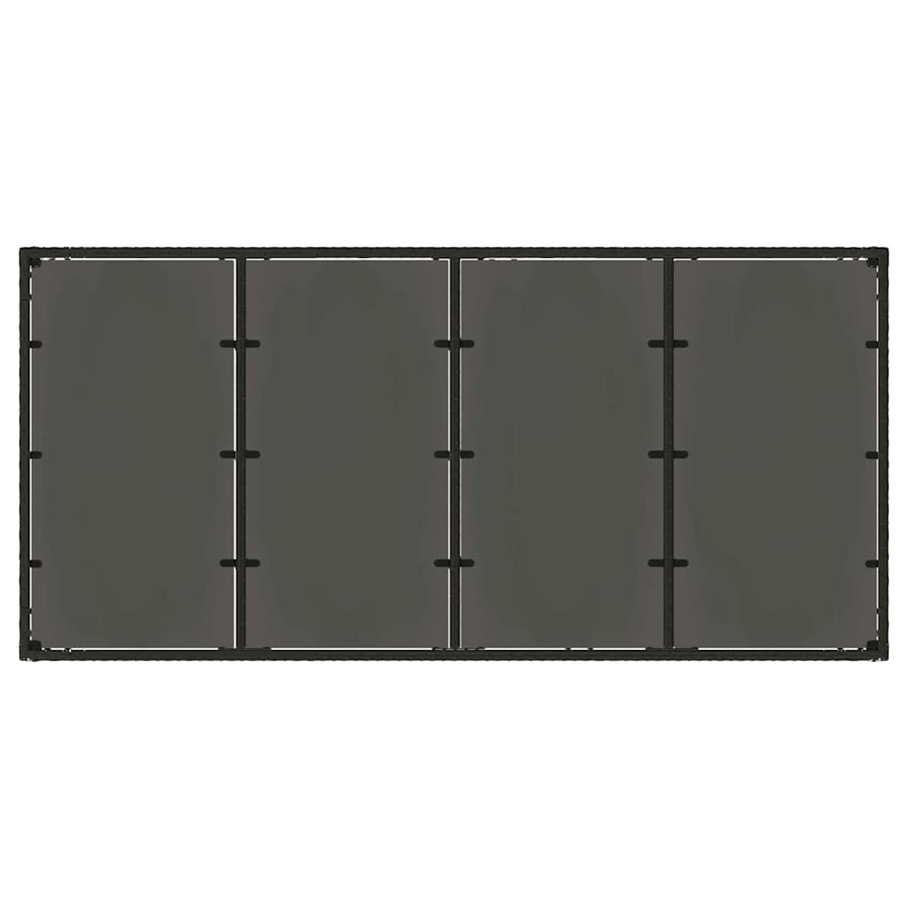 vidaXL Garden Dining Set 9 pcs Black Poly Rattan