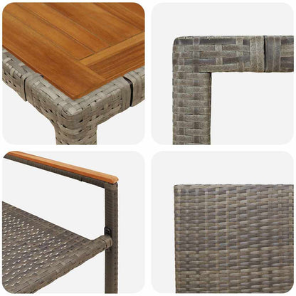 vidaXL Garden Dining Set 7 pcs Grey Poly Rattan