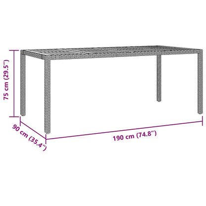 vidaXL Garden Dining Set 7 pcs Grey Poly Rattan