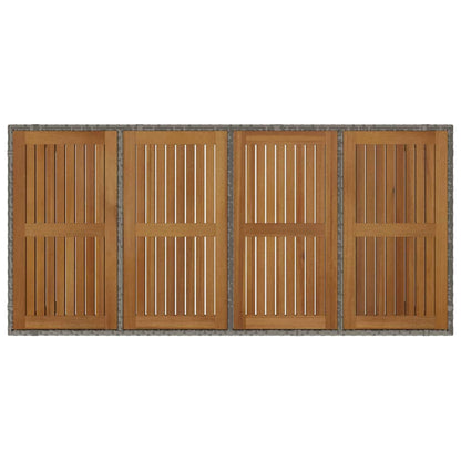 vidaXL Garden Dining Set 7 pcs Grey Poly Rattan