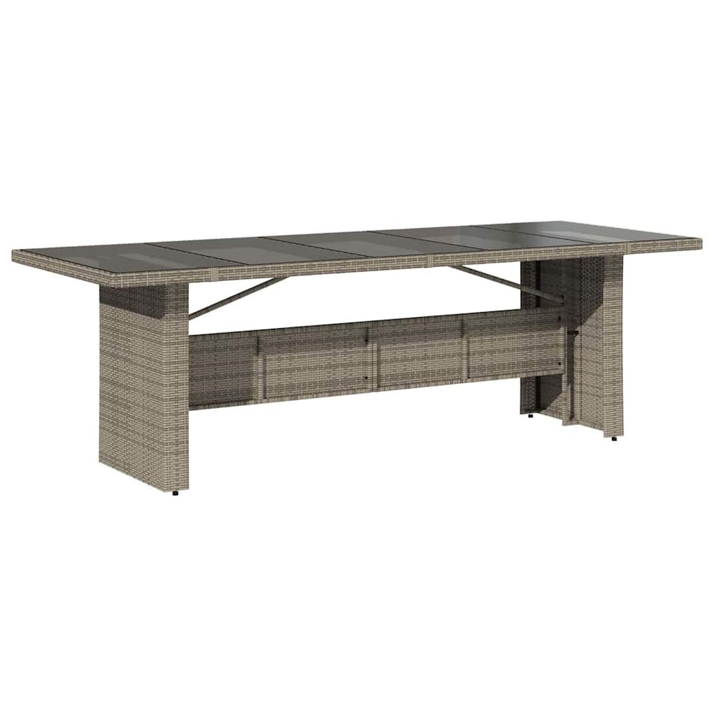 vidaXL Garden Dining Set 9 pcs Grey Poly Rattan