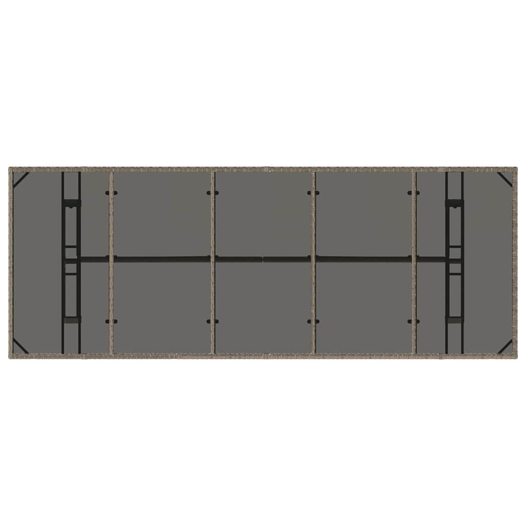 vidaXL Garden Dining Set 9 pcs Grey Poly Rattan