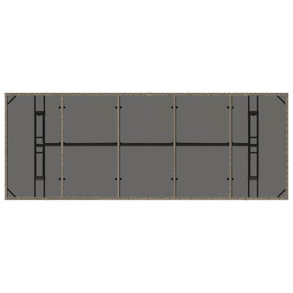 vidaXL Garden Dining Set 9 pcs Grey Poly Rattan