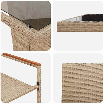 vidaXL Garden Dining Set 9 pcs Beige Poly Rattan