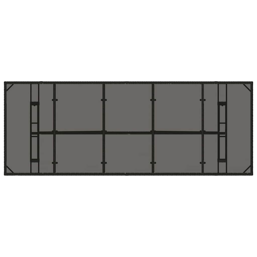 vidaXL Garden Dining Set 11 pcs Black Poly Rattan