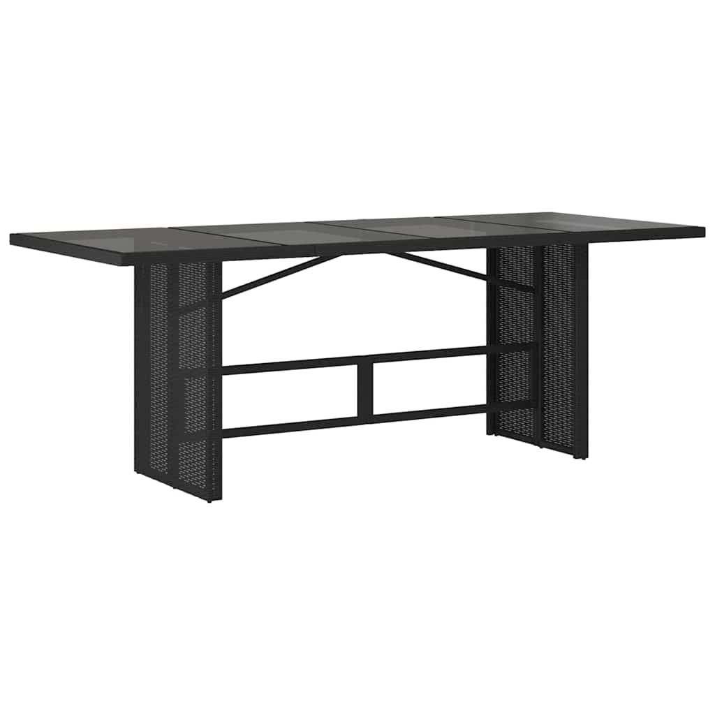 vidaXL Garden Dining Set 7 pcs Black Poly Rattan