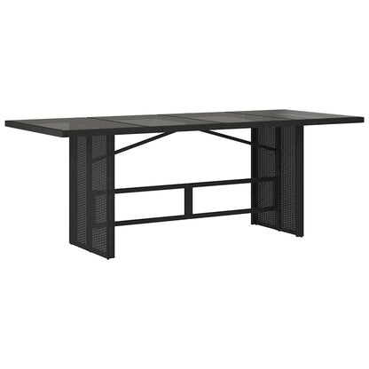 vidaXL Garden Dining Set 9 pcs Black Poly Rattan