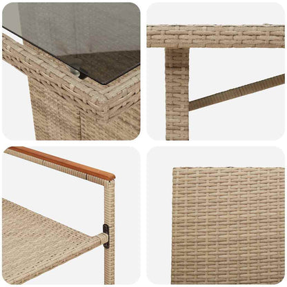 vidaXL Garden Dining Set 9 pcs Beige Poly Rattan