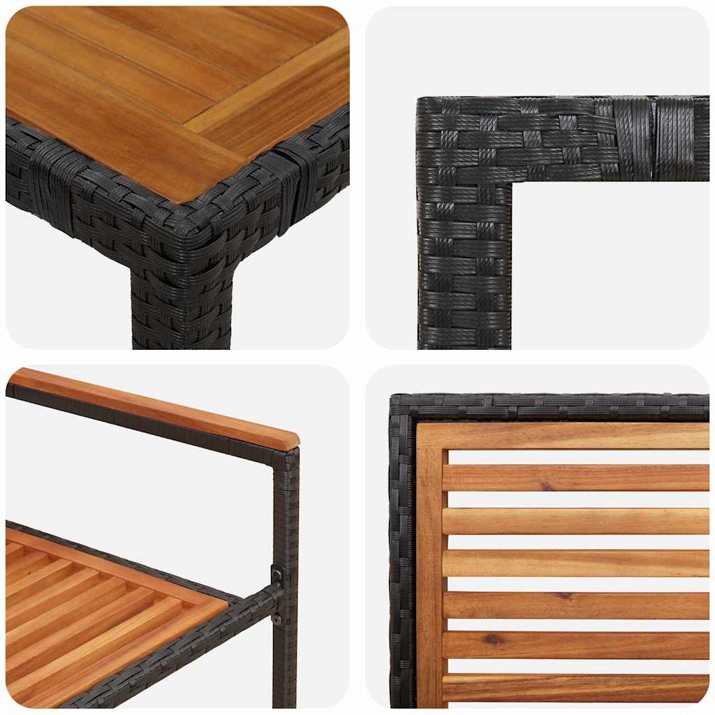 vidaXL Garden Dining Set 5 pcs Black and Brown Poly Rattan