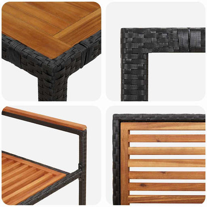 vidaXL Garden Dining Set 5 pcs Black and Brown Poly Rattan