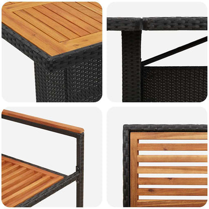 vidaXL Garden Dining Set 9 pcs Black and Brown Poly Rattan