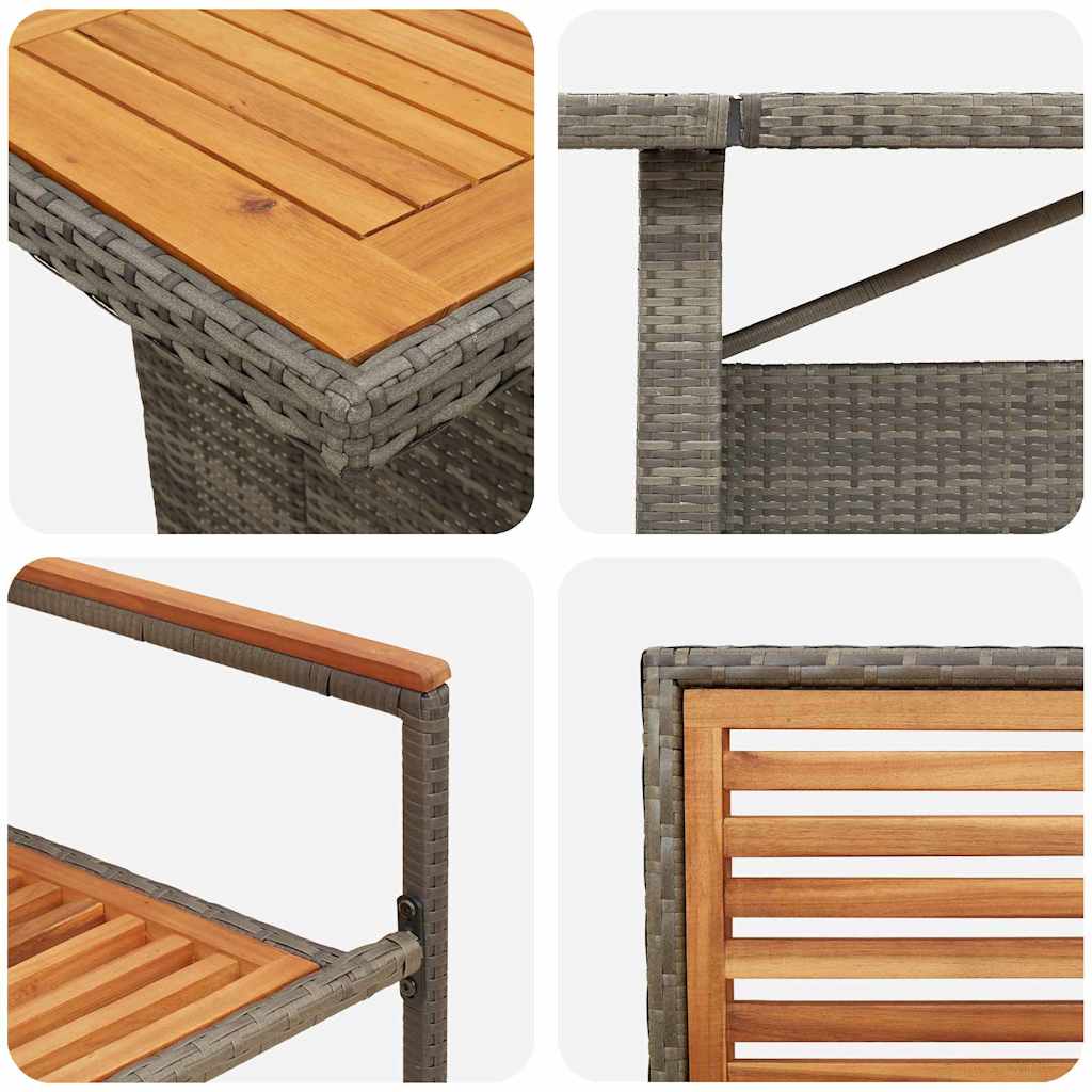 vidaXL Garden Dining Set 9 pcs Grey and Brown Poly Rattan