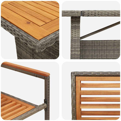 vidaXL Garden Dining Set 9 pcs Grey and Brown Poly Rattan