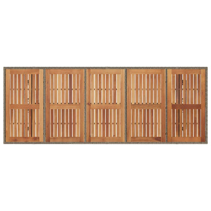 vidaXL Garden Dining Set 11 pcs Grey and Brown Poly Rattan
