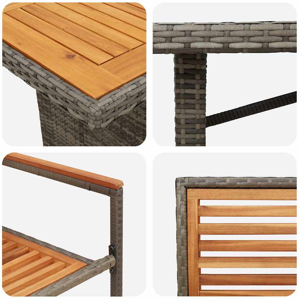 vidaXL Garden Dining Set 7 pcs Grey and Brown Poly Rattan