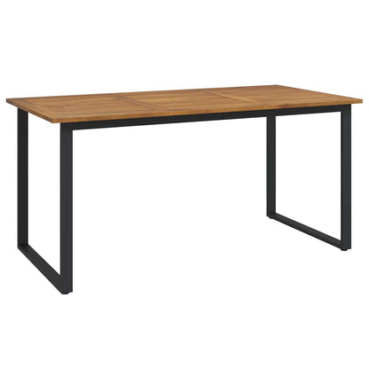 vidaXL Garden Dining Set 5 pcs Black Solid Acacia Wood
