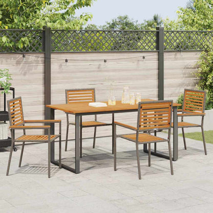vidaXL Garden Dining Set 5 pcs Grey Solid Acacia Wood