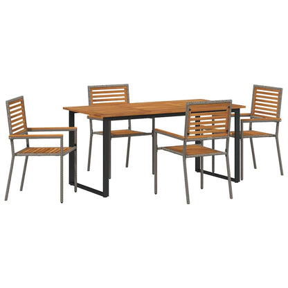 vidaXL Garden Dining Set 5 pcs Grey Solid Acacia Wood