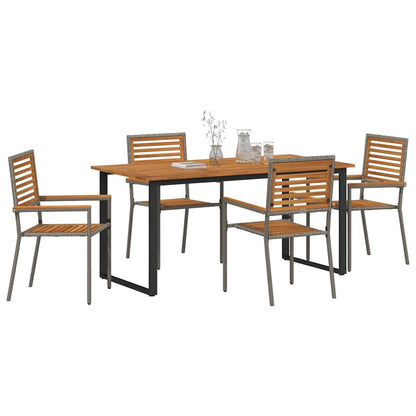 vidaXL Garden Dining Set 5 pcs Grey Solid Acacia Wood