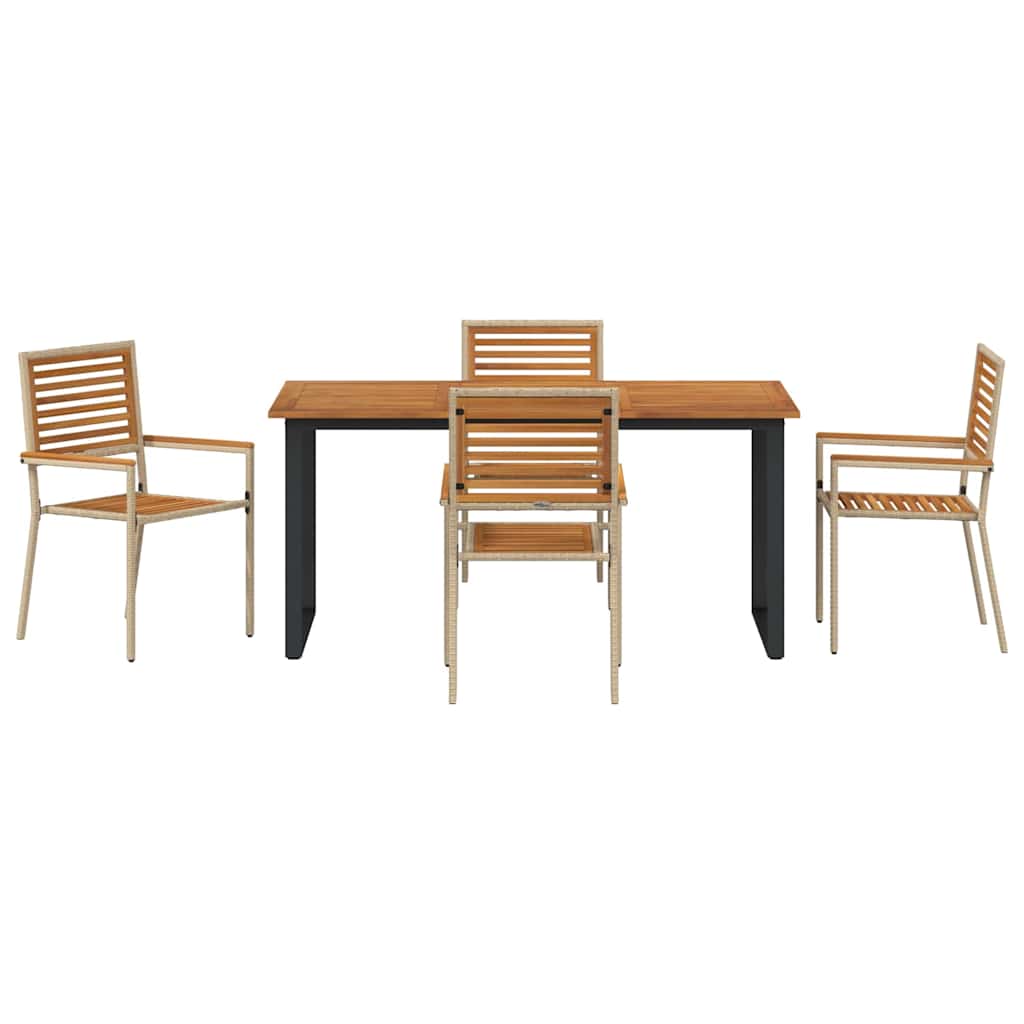 vidaXL Garden Dining Set 5 pcs Beige Solid Acacia Wood