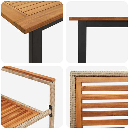 vidaXL Garden Dining Set 7 pcs Beige Solid Acacia Wood