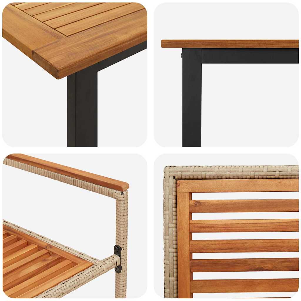 vidaXL Garden Dining Set 7 pcs Beige Solid Acacia Wood