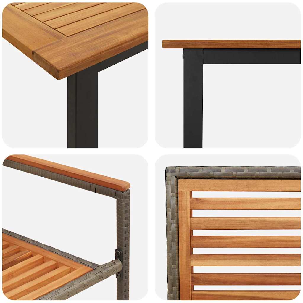 vidaXL Garden Dining Set 9 pcs Grey Solid Acacia Wood