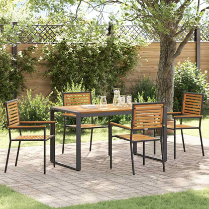 vidaXL Garden Dining Set 5 pcs Black and Brown Poly Rattan