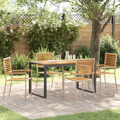 vidaXL Garden Dining Set 5 pcs Beige and Brown Poly Rattan