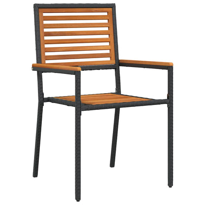 vidaXL Garden Dining Set 7 pcs Black and Brown Poly Rattan