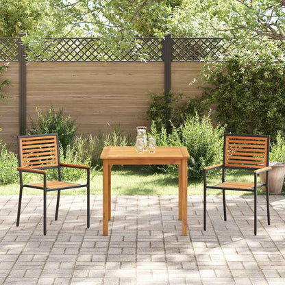 vidaXL Garden Dining Set 3 pcs Black Solid Acacia Wood