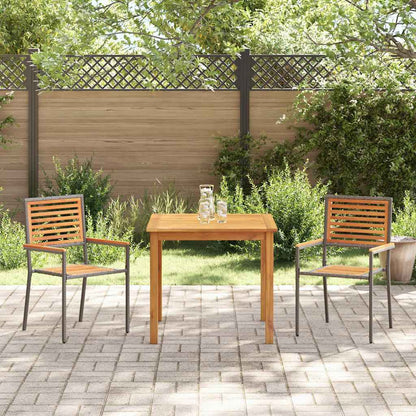 vidaXL Garden Dining Set 3 pcs Grey Solid Acacia Wood