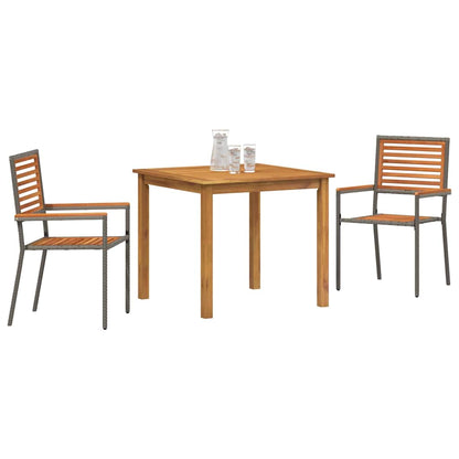 vidaXL Garden Dining Set 3 pcs Grey Solid Acacia Wood