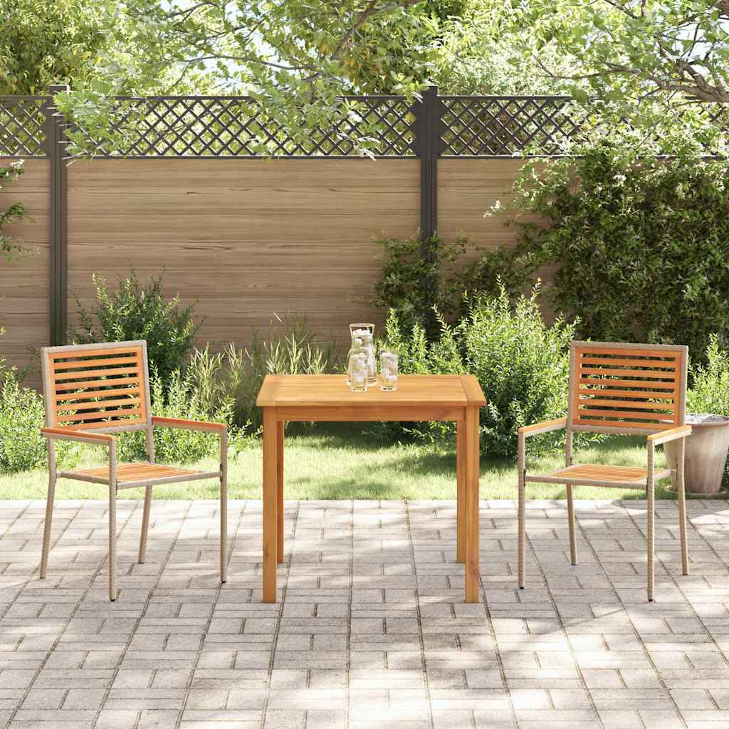vidaXL Garden Dining Set 3 pcs Beige Solid Acacia Wood