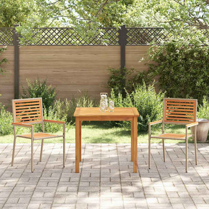 vidaXL Garden Dining Set 3 pcs Beige Solid Acacia Wood