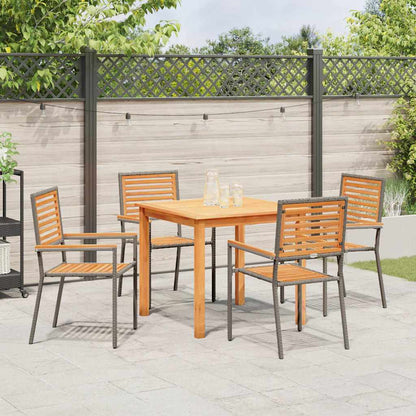 vidaXL Garden Dining Set 5 pcs Grey Solid Acacia Wood