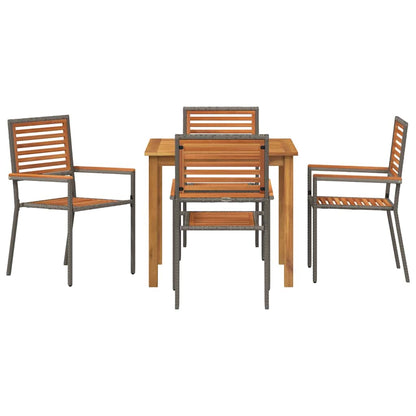 vidaXL Garden Dining Set 5 pcs Grey Solid Acacia Wood