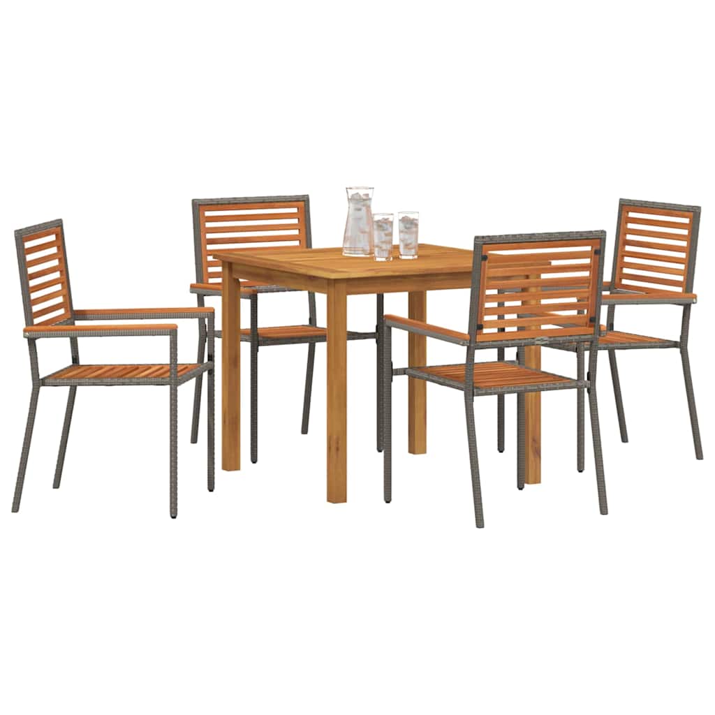 vidaXL Garden Dining Set 5 pcs Grey Solid Acacia Wood