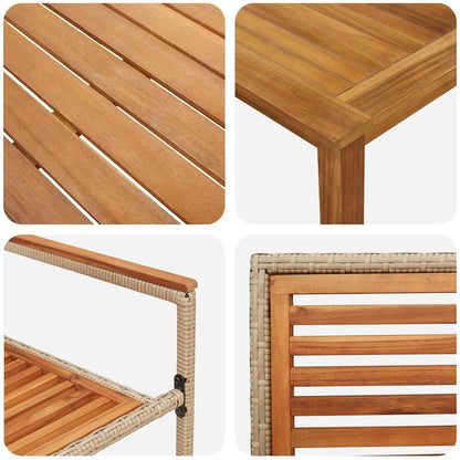 vidaXL Garden Dining Set 5 pcs Beige Solid Acacia Wood