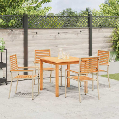 vidaXL Garden Dining Set 5 pcs Beige Solid Acacia Wood