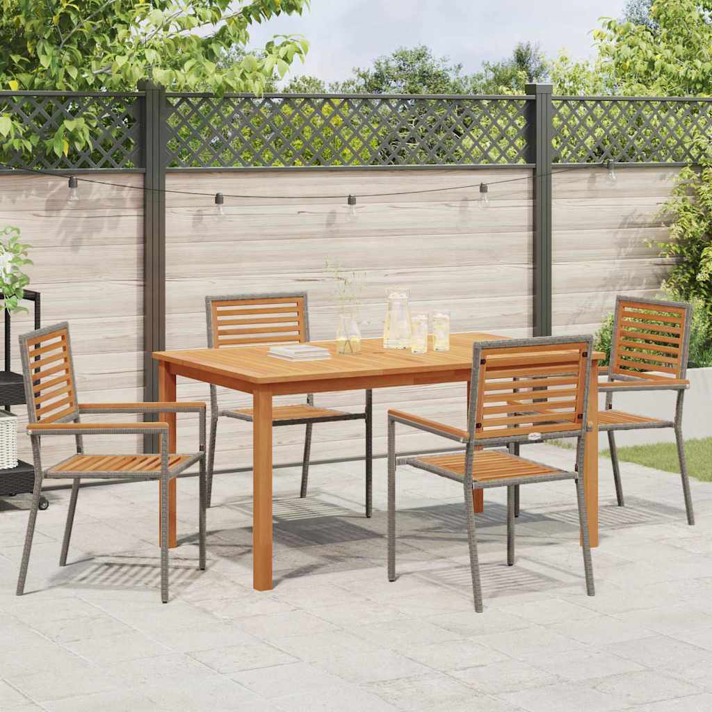 vidaXL Garden Dining Set 5 pcs Grey Solid Acacia Wood