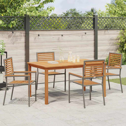 vidaXL Garden Dining Set 5 pcs Grey Solid Acacia Wood