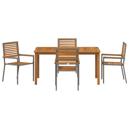 vidaXL Garden Dining Set 5 pcs Grey Solid Acacia Wood