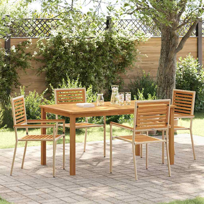 vidaXL Garden Dining Set 5 pcs Beige Solid Acacia Wood