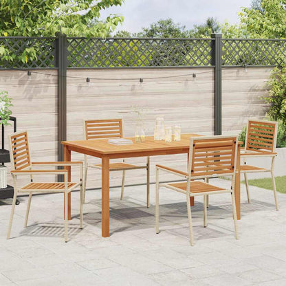vidaXL Garden Dining Set 5 pcs Beige Solid Acacia Wood